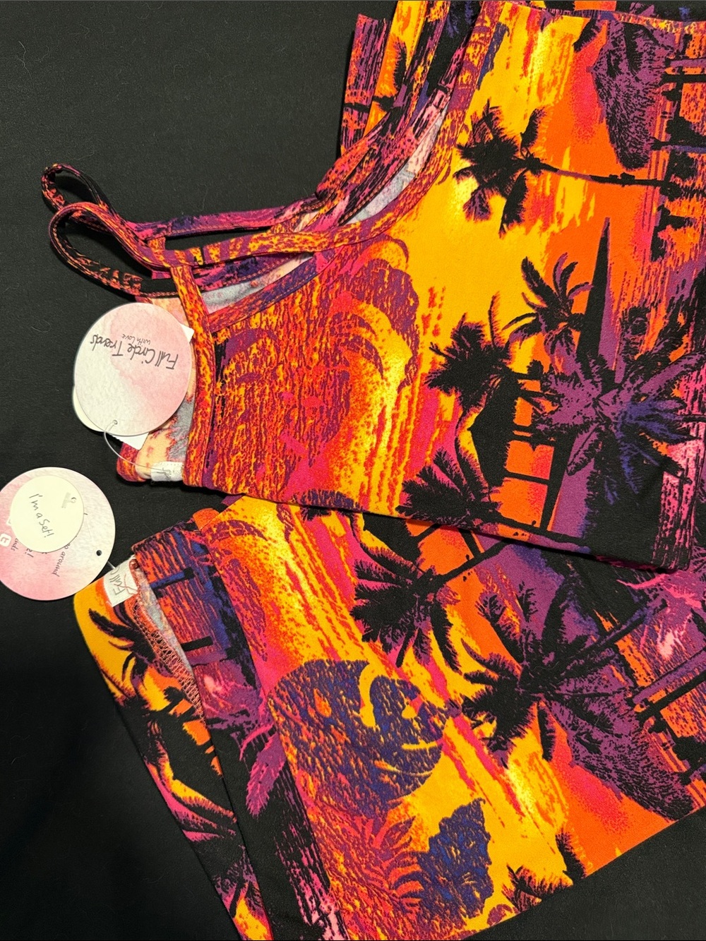 Sunset Palm 2 pieces set